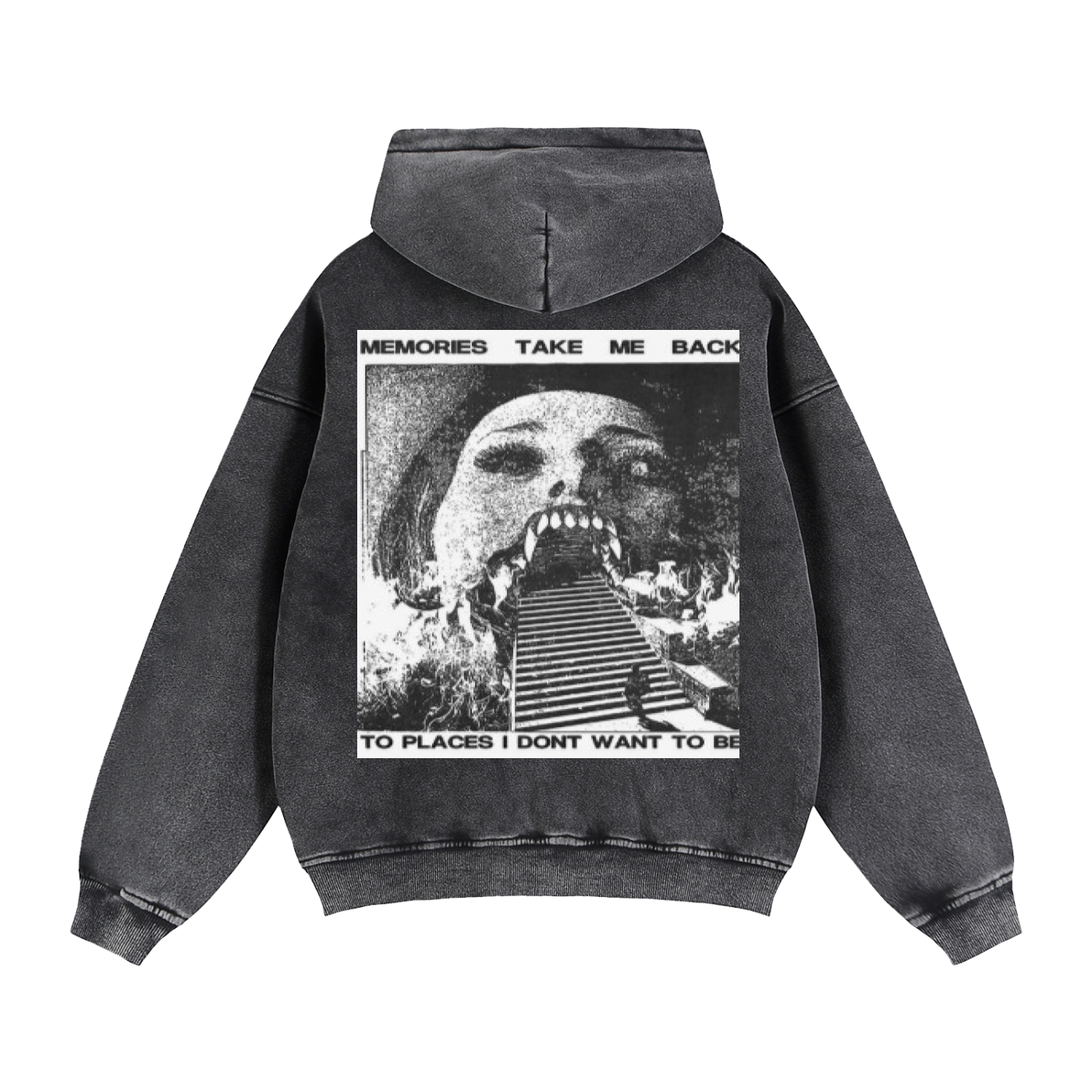 Zip-Through Boxy Fleece Graphic Hoodie